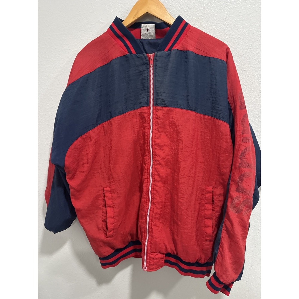 Vintage Adidas Track Jacket Mens Trefoil Full Zip Red Distressed Graphic 90s XL?